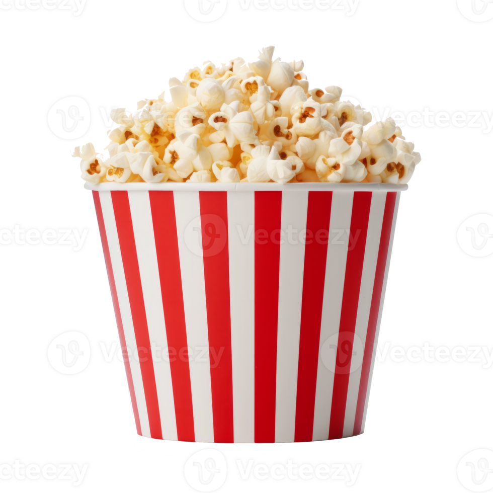 Popcorn bucket. Realistic cutout element isolated on transparent background png