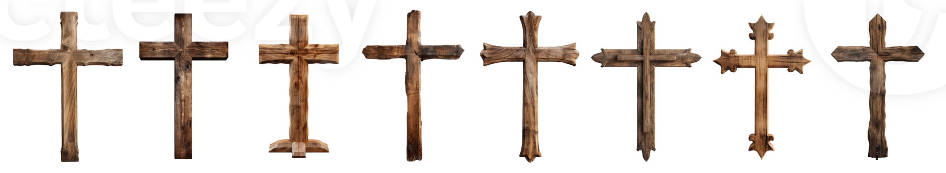 A collection of decorative crosses representing various styles and materials png