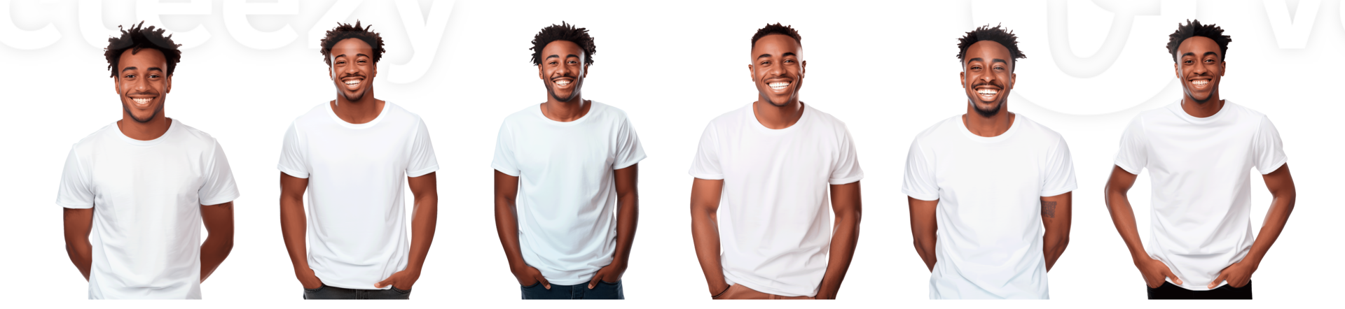 A series of portraits featuring a smiling man in a white shirt. png