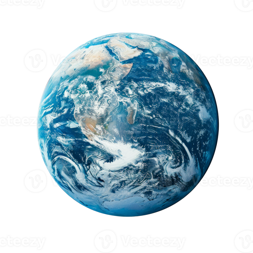 A detailed view of Earth showcasing continents and oceans. png