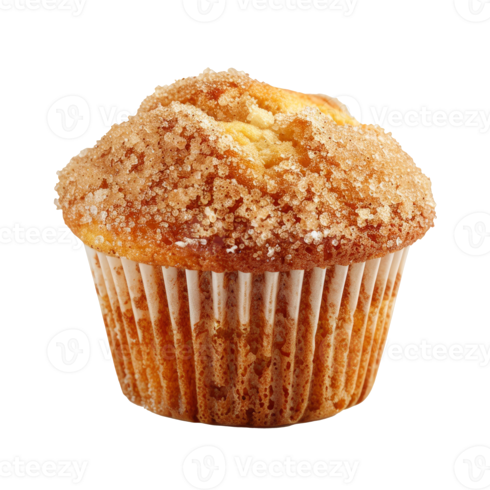 A freshly baked cupcake topped with sugar glaze on a white background png