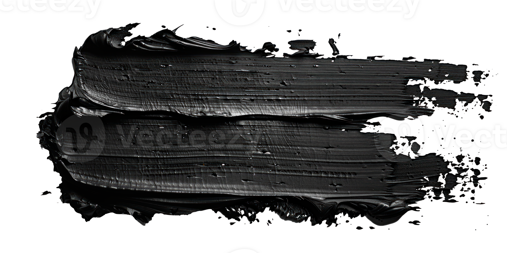 A smooth black paint stroke on a transparent background for artistic use. png