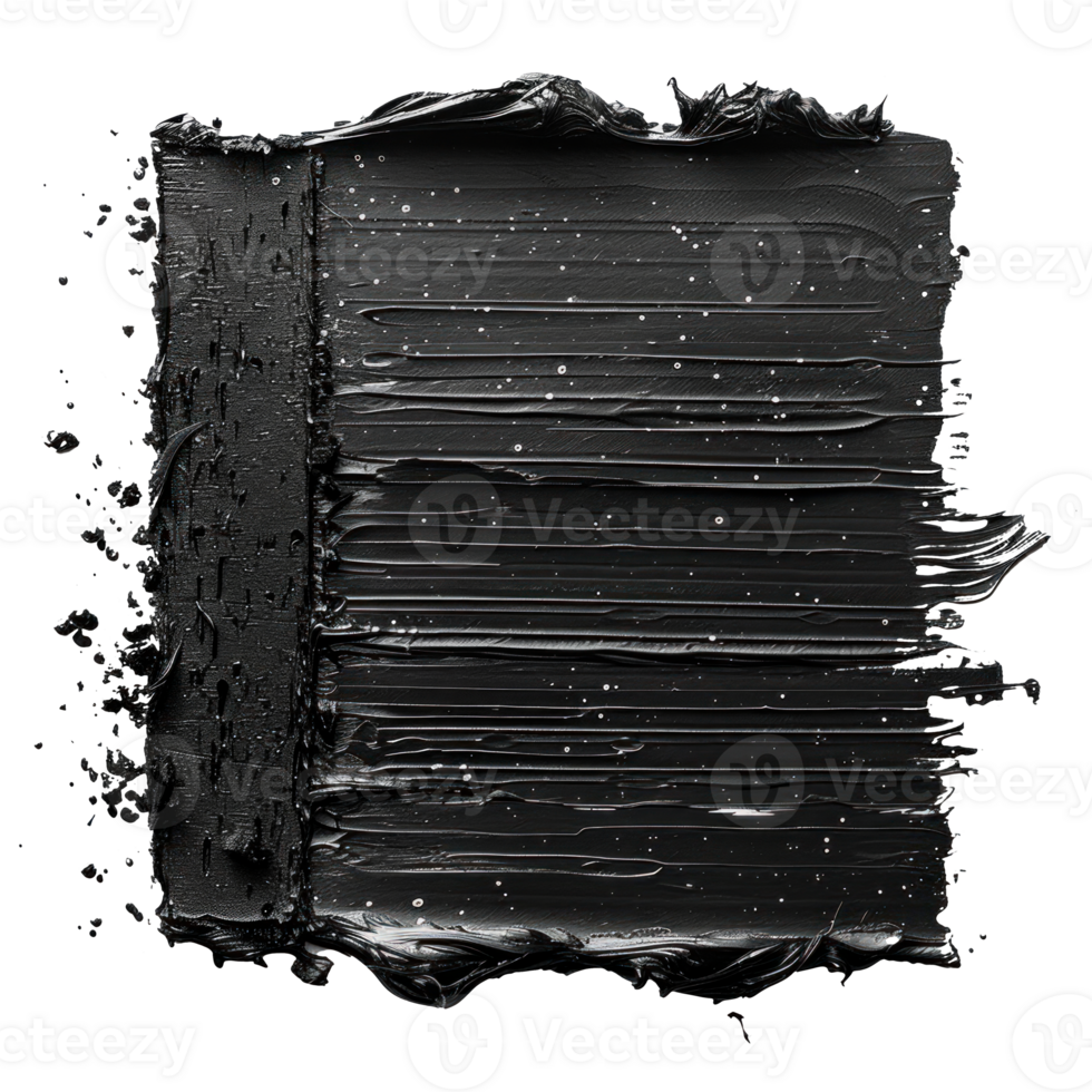 Black paint texture on a transparent background for artistic designs png