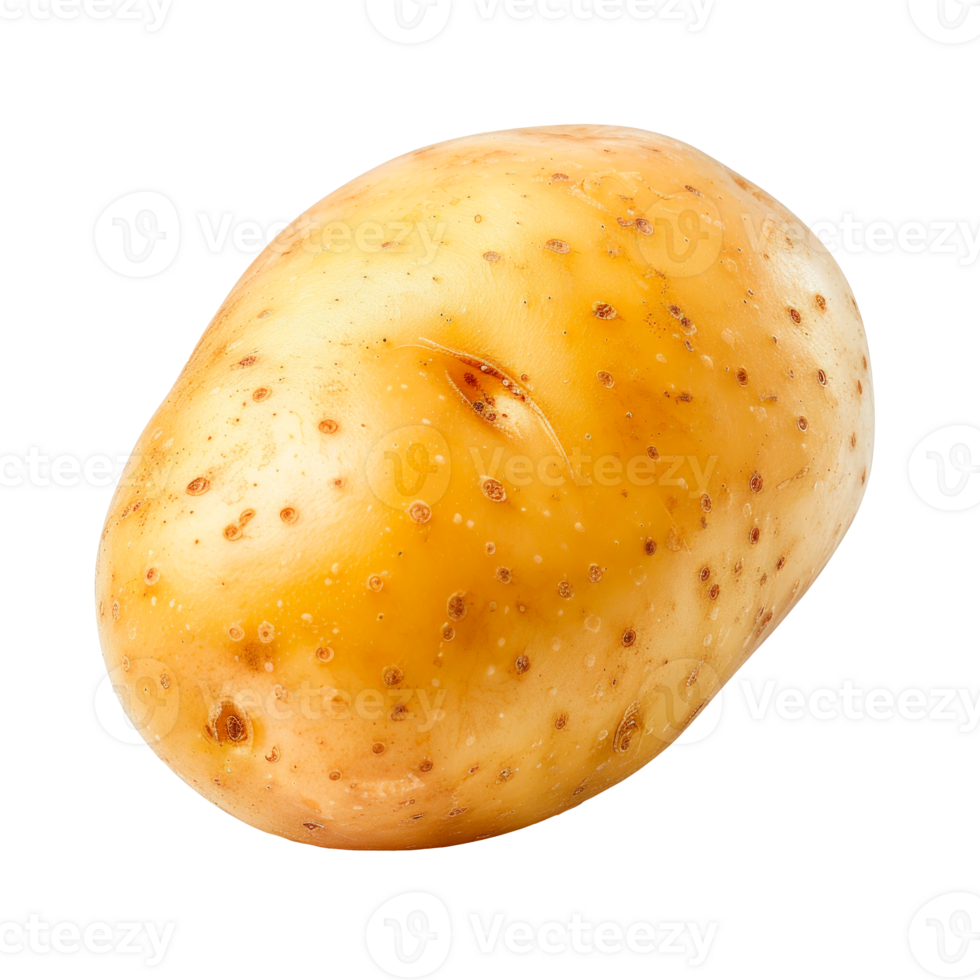 Single isolated potato on a transparent background ideal for food images png