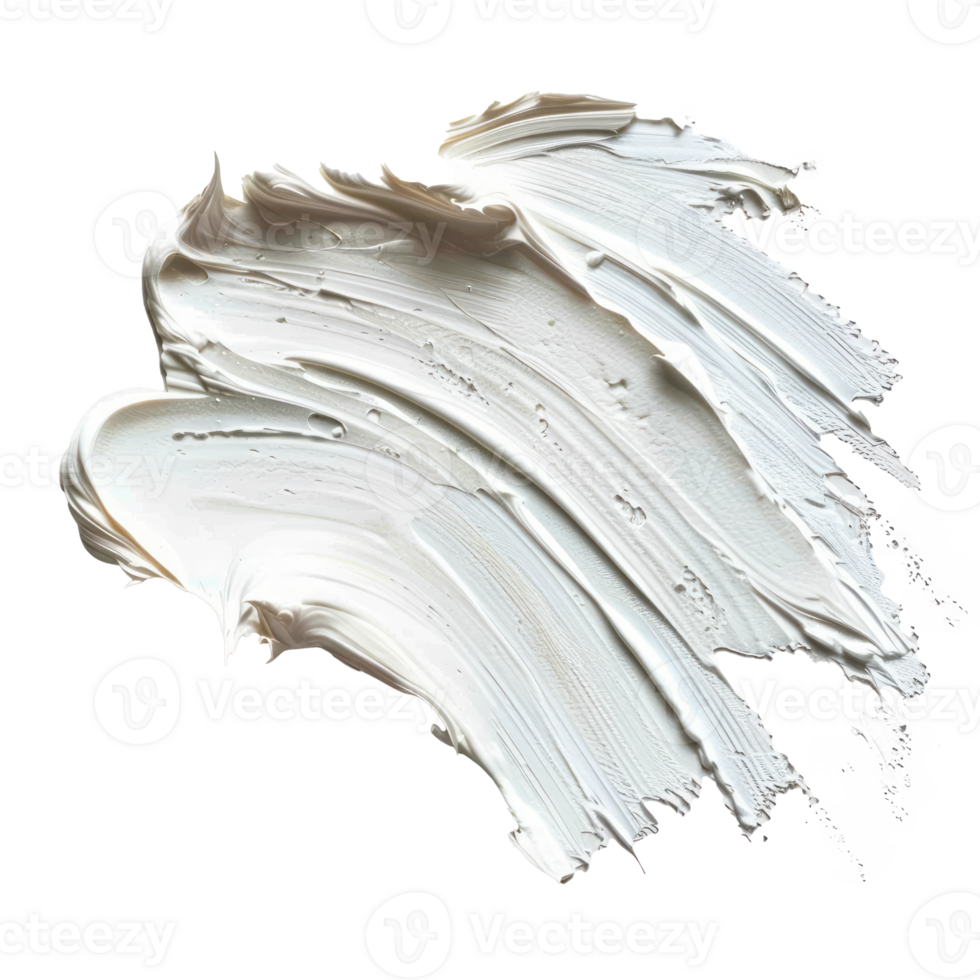 White paint smear with texture on transparent background for artistic designs png