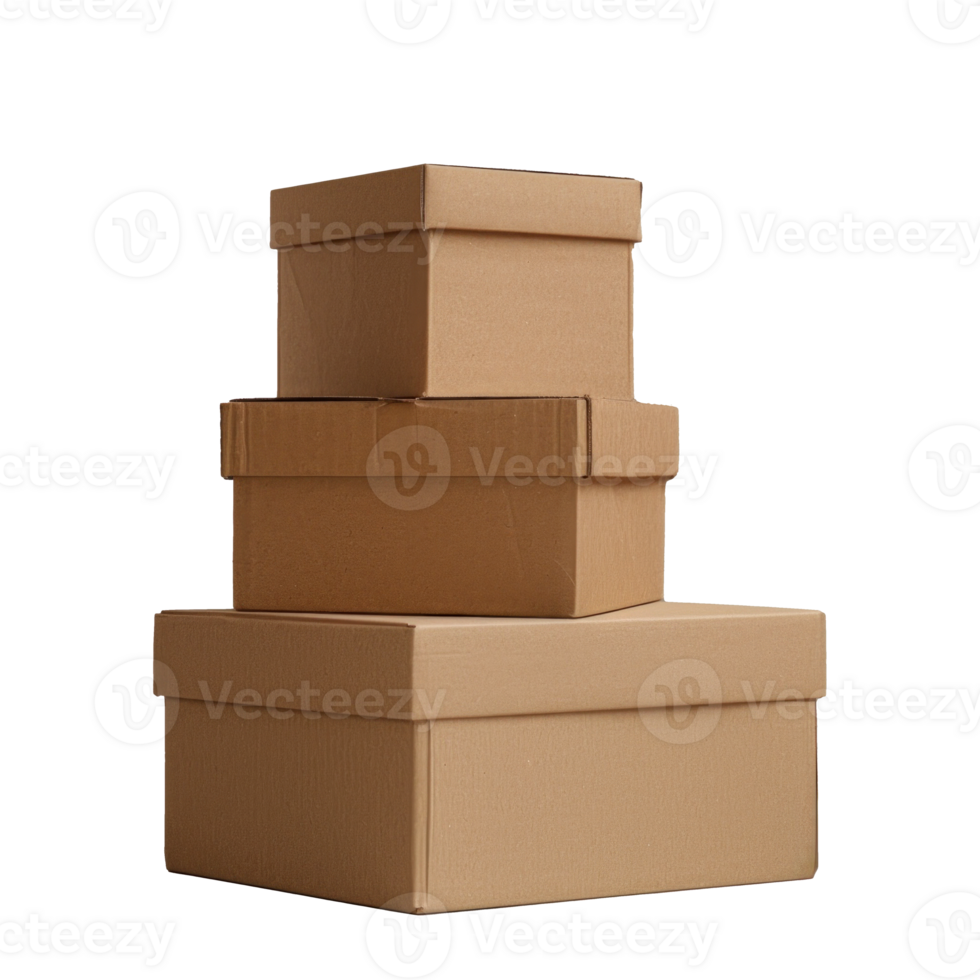 A stack of empty cardboard boxes for storage and shipping purposes png