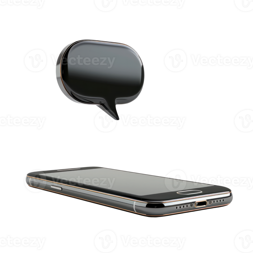 A smartphone with a speech bubble representing digital communication png
