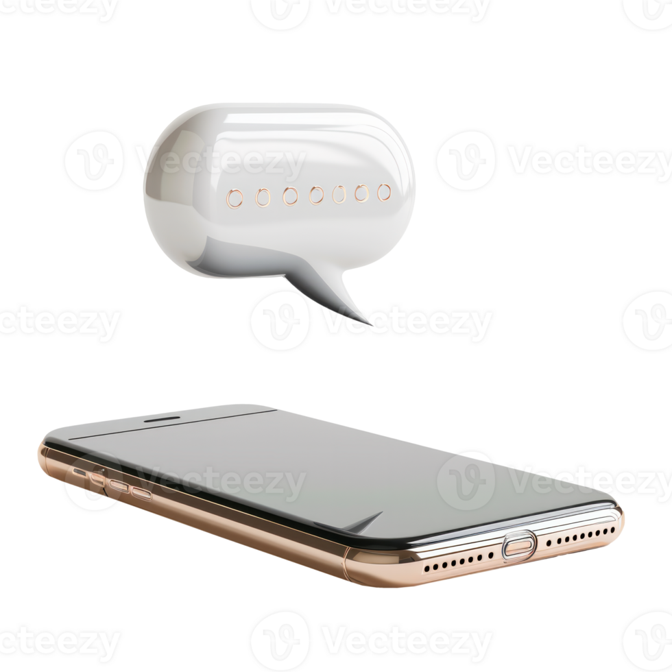 A smartphone with a speech bubble representing messaging and communication png