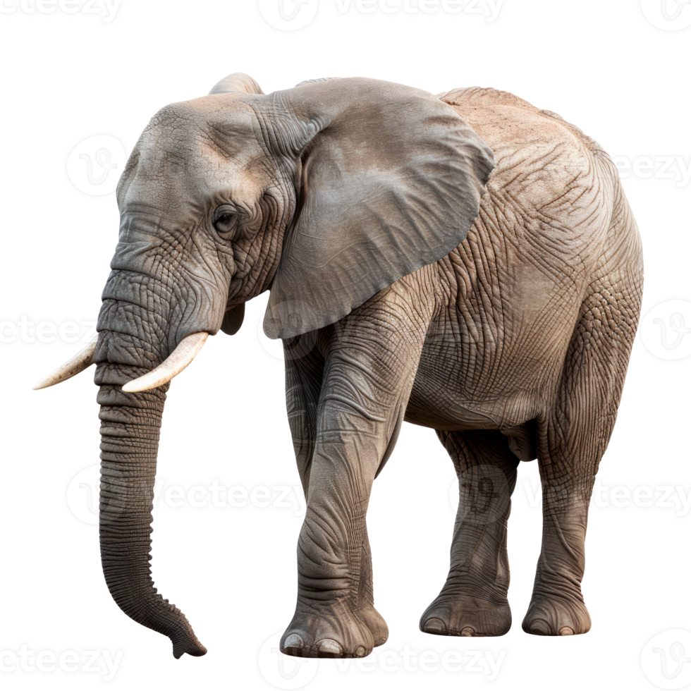 A majestic elephant walking gracefully in a natural setting. png