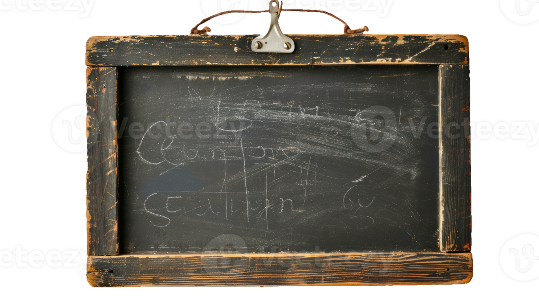 Vintage chalkboard with wooden frame ideal for educational purposes and signage png