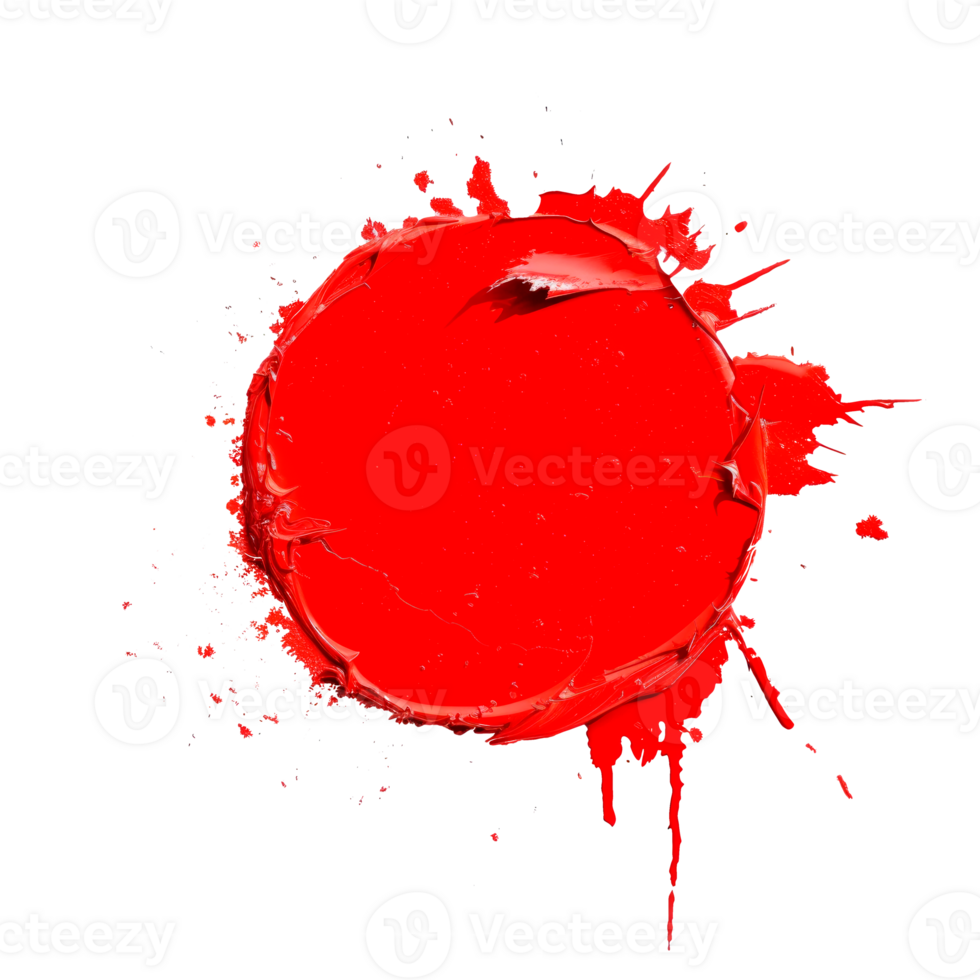 Red paint splash isolated on a transparent background for creative projects png