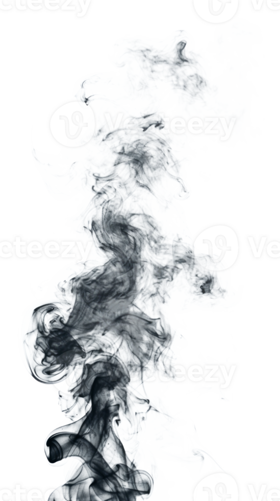 Abstract smoke design with swirling gray and white patterns on transparent background png