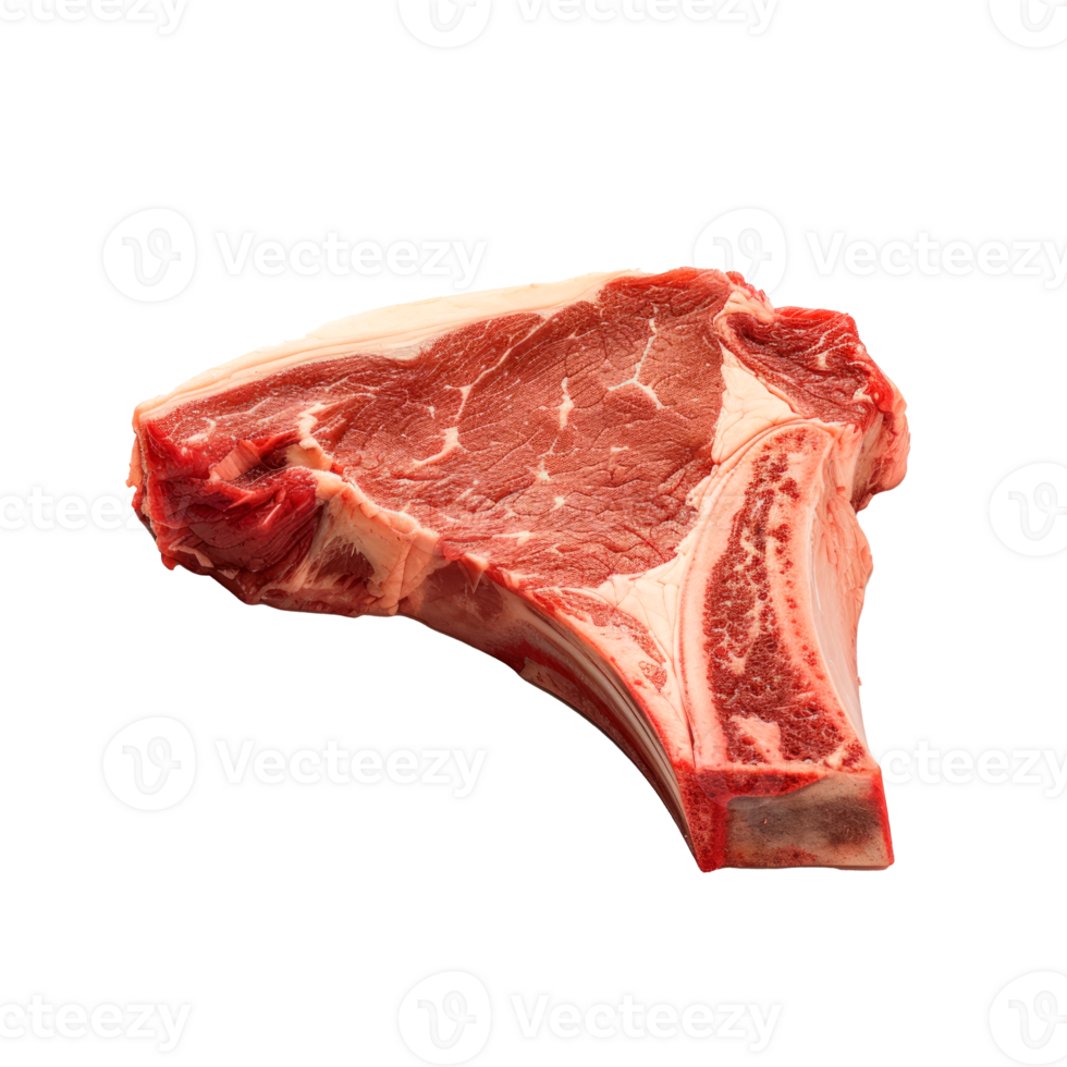 Raw beef chop isolated on a transparent background for culinary use png