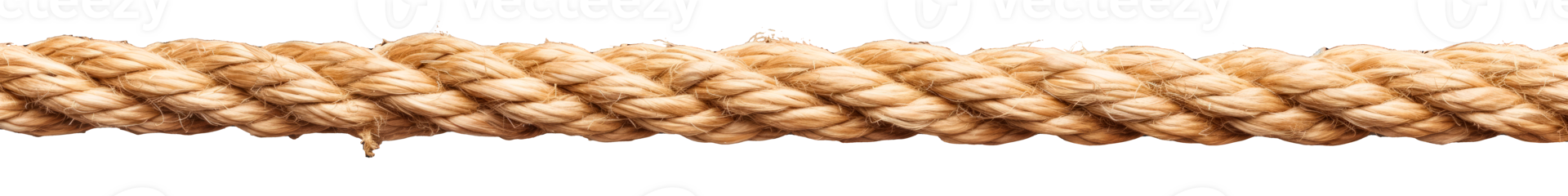A single strand of natural brown rope on a transparent background png