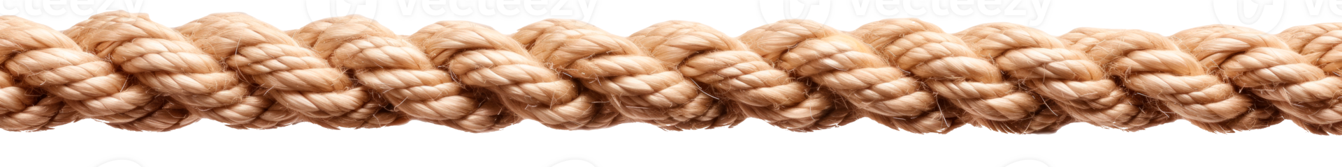 A close-up view of a brown rope isolated on a transparent background png