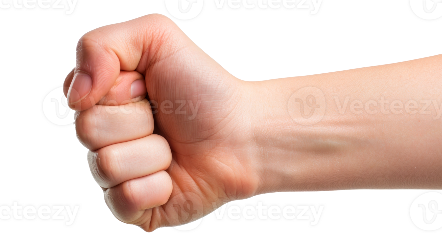 A clenched fist symbolizing strength and determination on a transparent background png