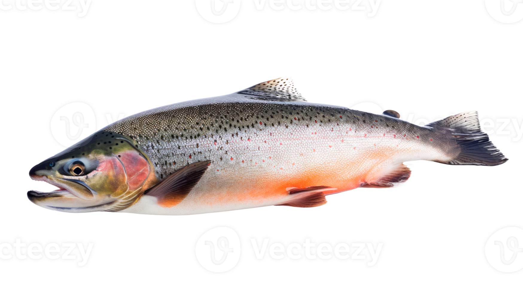 Fresh rainbow trout fish isolated on a transparent background png
