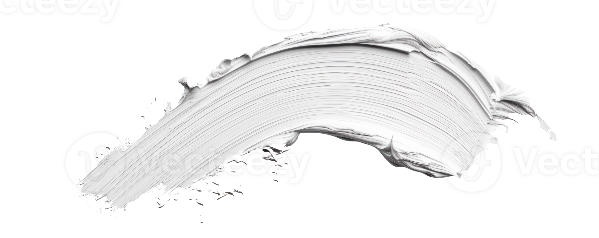 White paint brushstroke on a transparent background for creative design png
