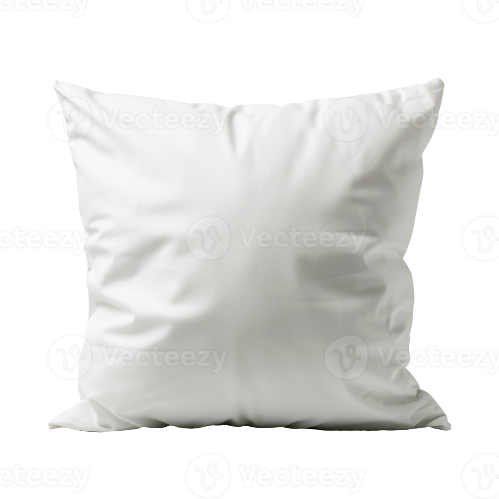 White fluffy pillow isolated on a transparent background for home decor png