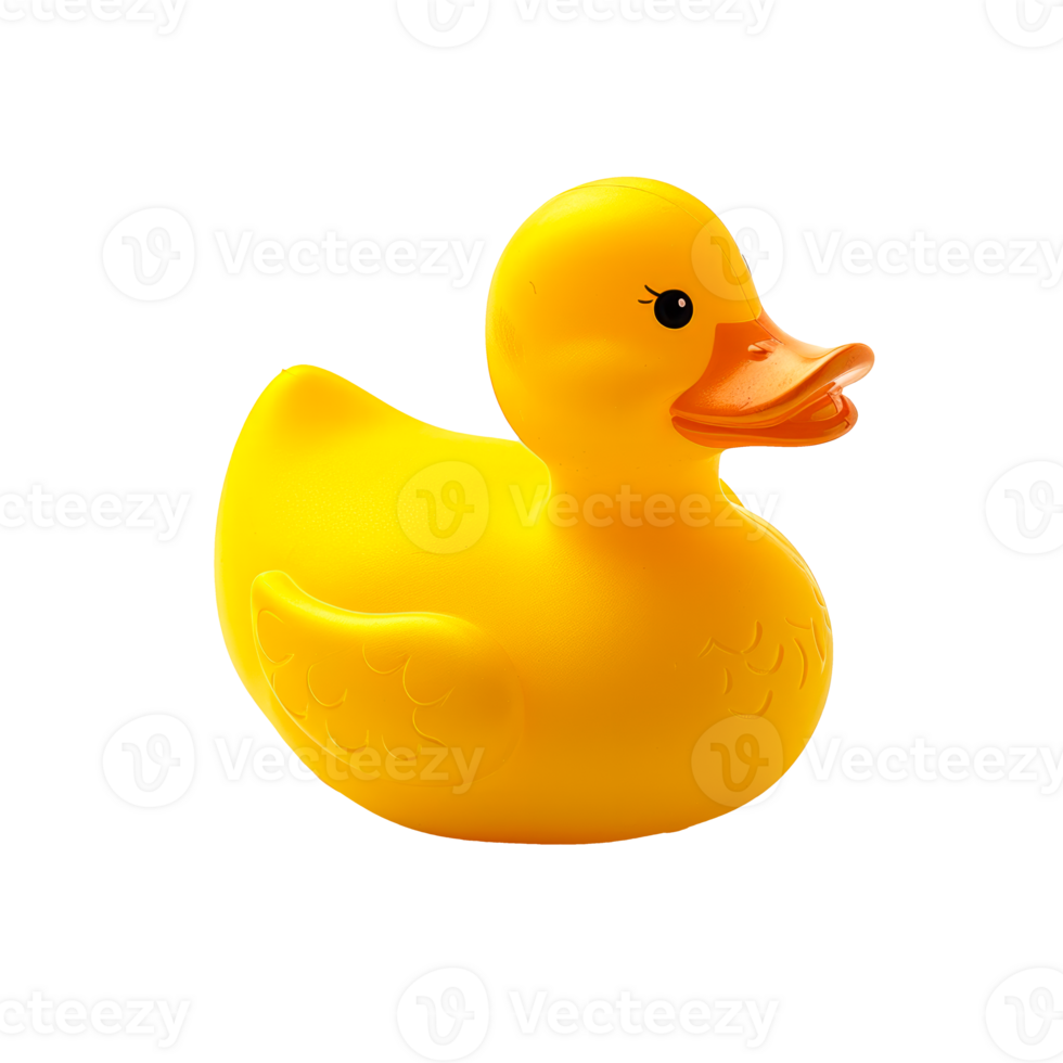 A vibrant yellow rubber duck toy ideal for children's bath time. png