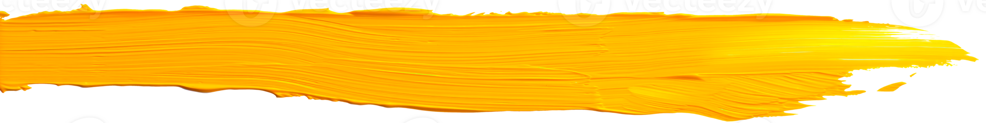 Yellow paint stroke on a transparent background for artistic design. png