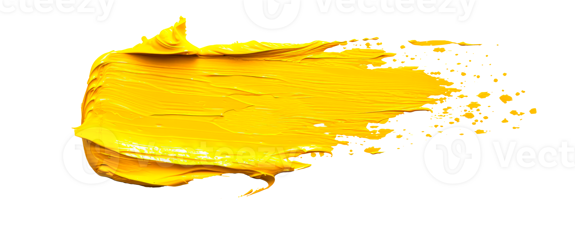 Yellow paint stroke with vibrant texture on a transparent background png