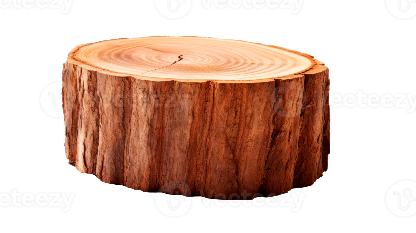 Isolated wooden log slice with natural texture and circular pattern png