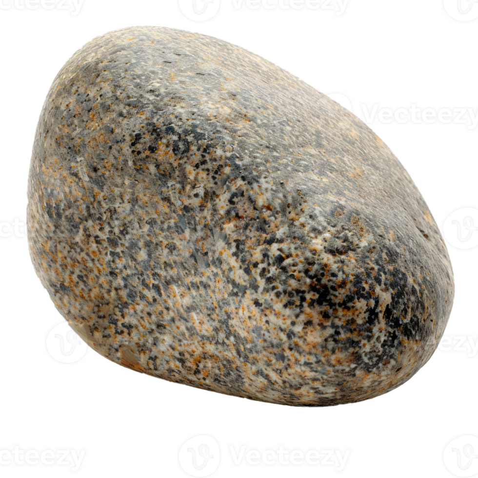 A smooth gray stone with natural texture and speckled surface. png