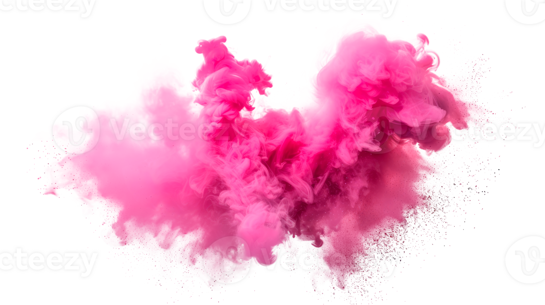 A vibrant pink smoke cloud on a transparent background for artistic use. png