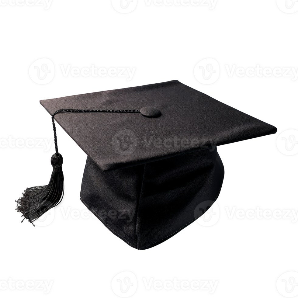Black graduation cap with tassel symbolizing academic achievement and celebration png