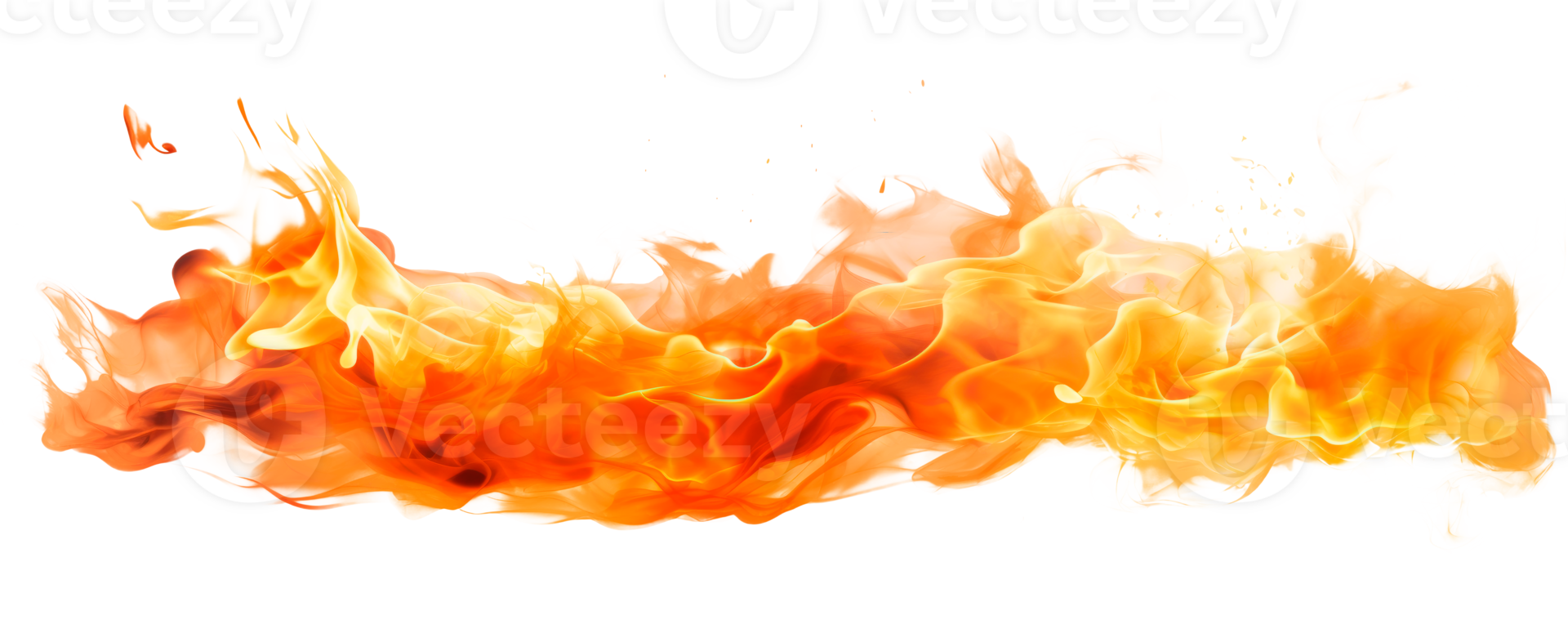 Realistic flames on transparent background for creative designs and visuals png
