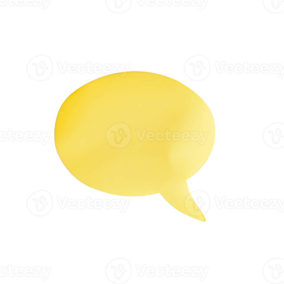 A yellow speech bubble for communication and dialogue illustration png