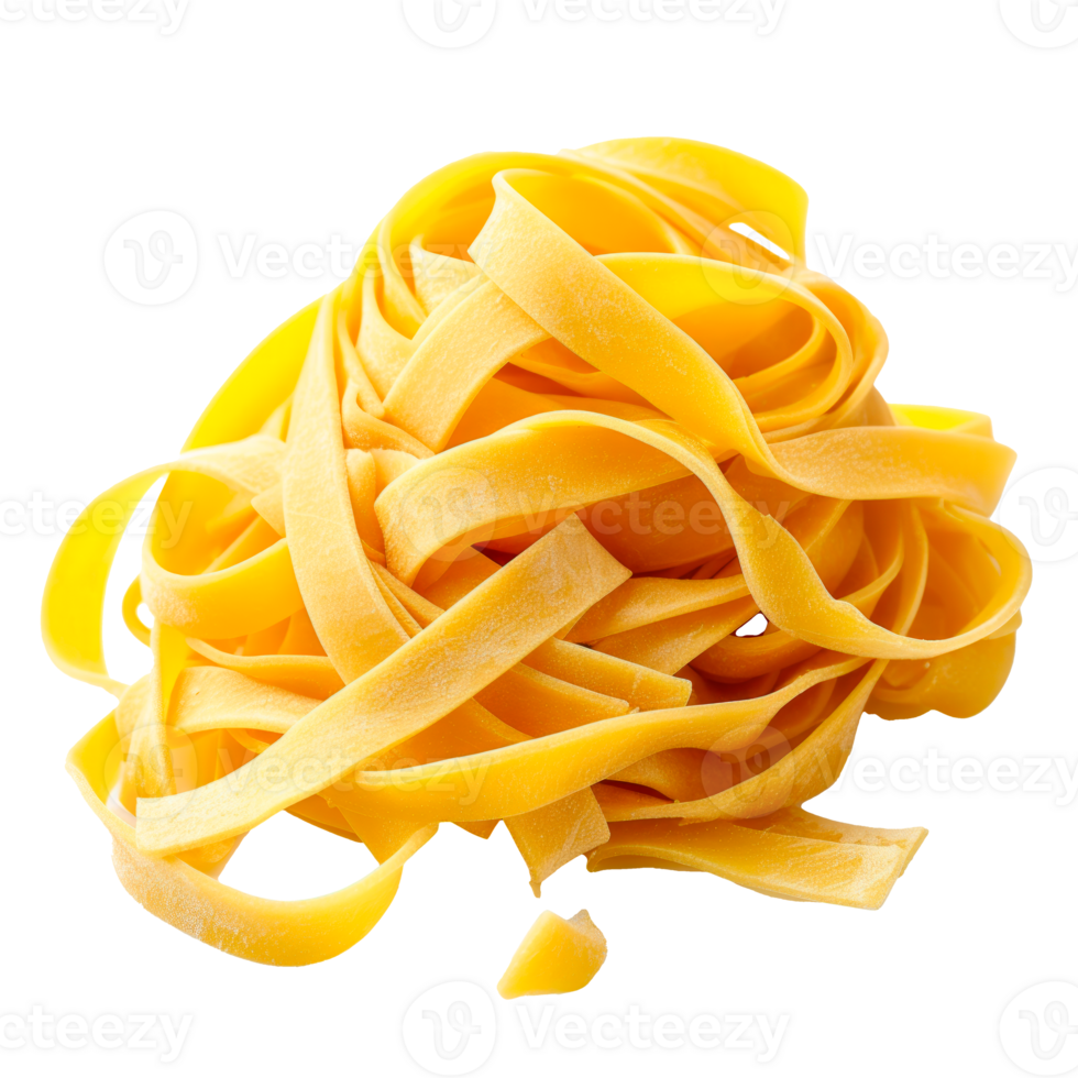 Raw fettuccine pasta isolated on a transparent background png