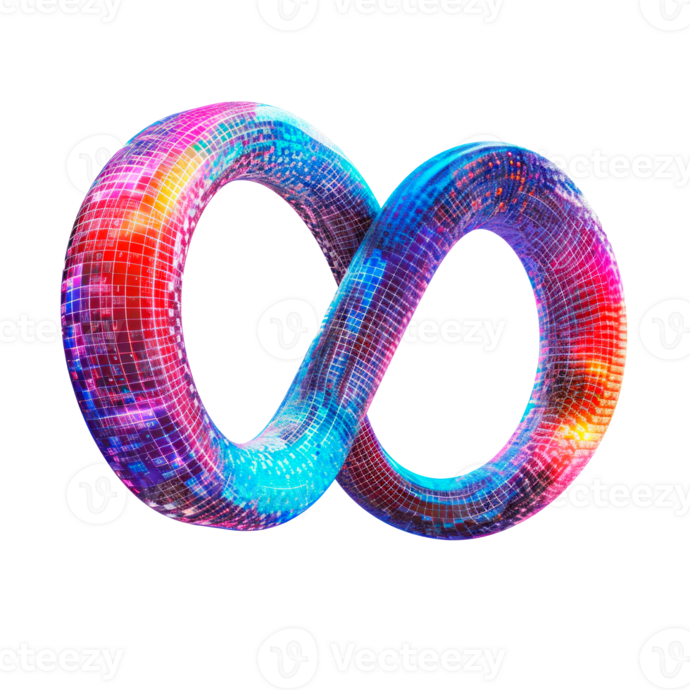 Colorful abstract infinity loop design in 3D with vibrant patterns ...