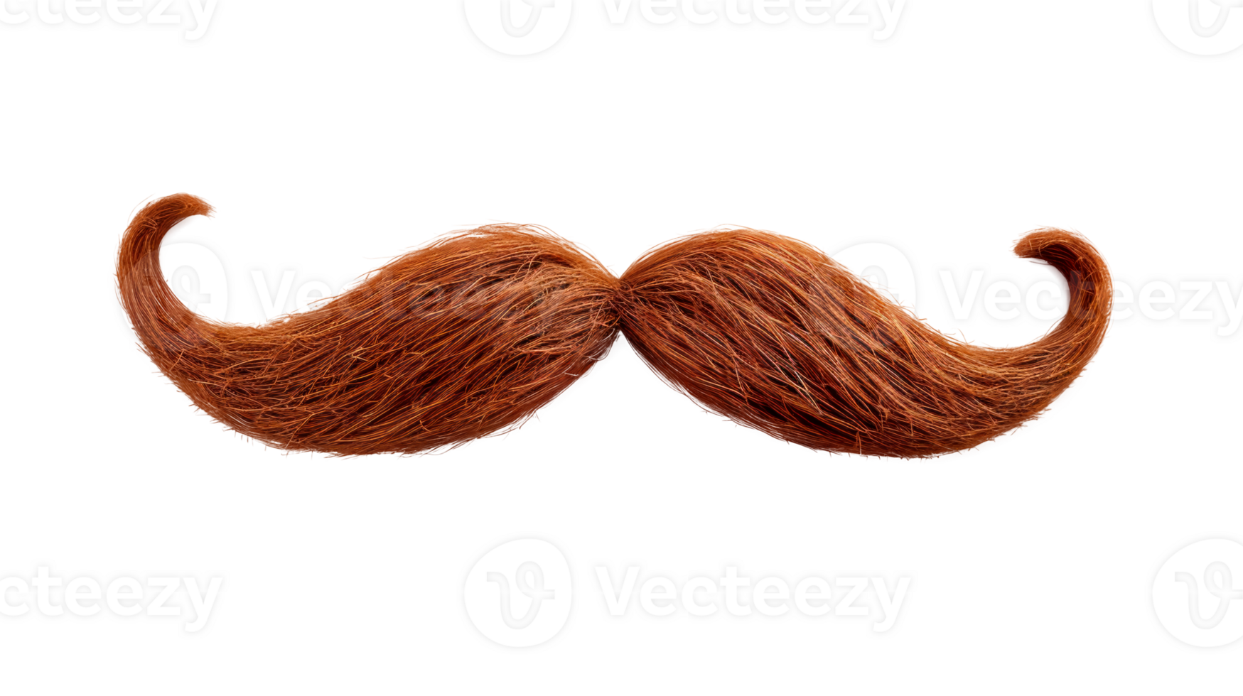 A vibrant red mustache isolated on a transparent background png