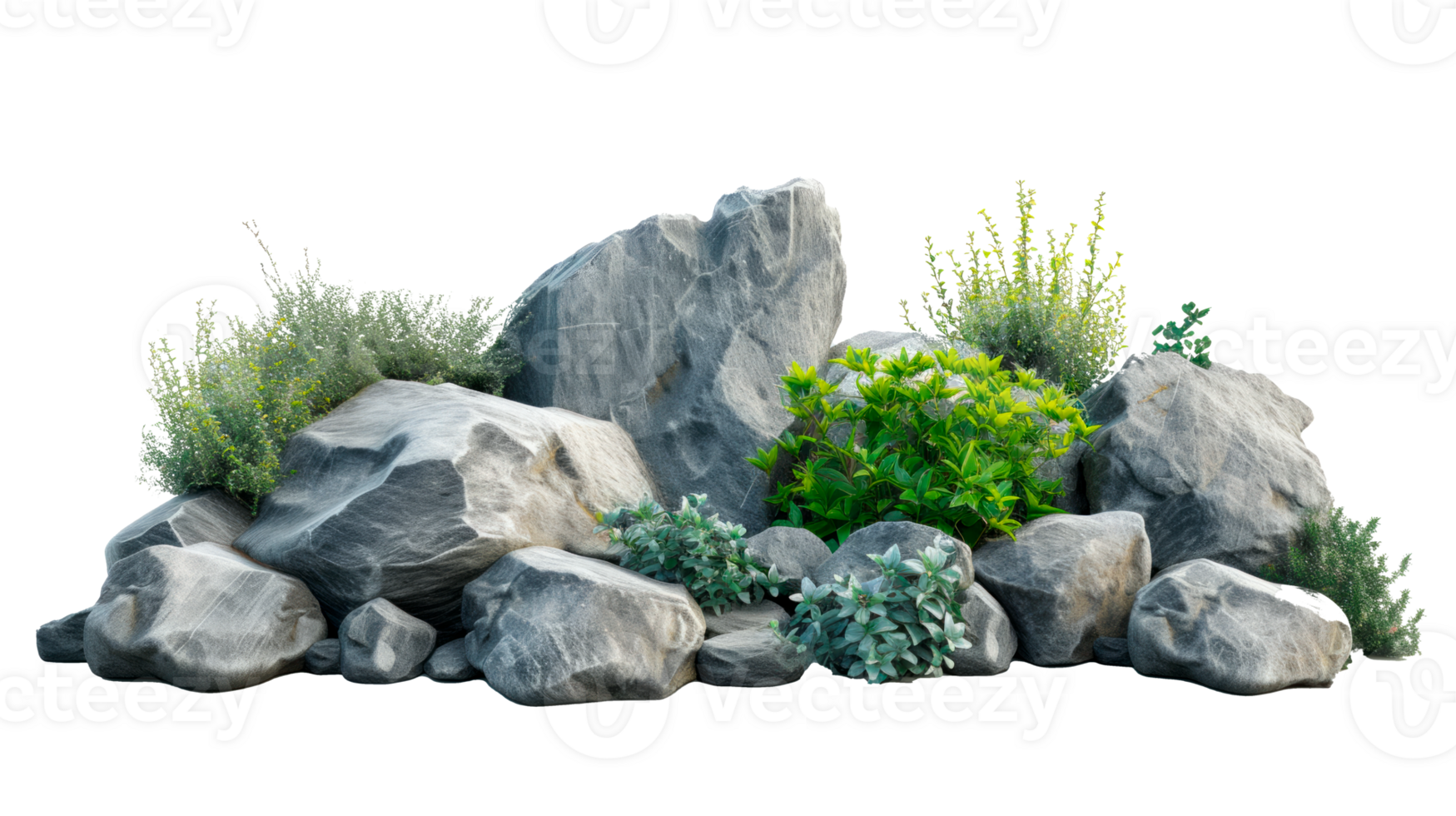 A collection of rocks and plants in a natural outdoor setting png