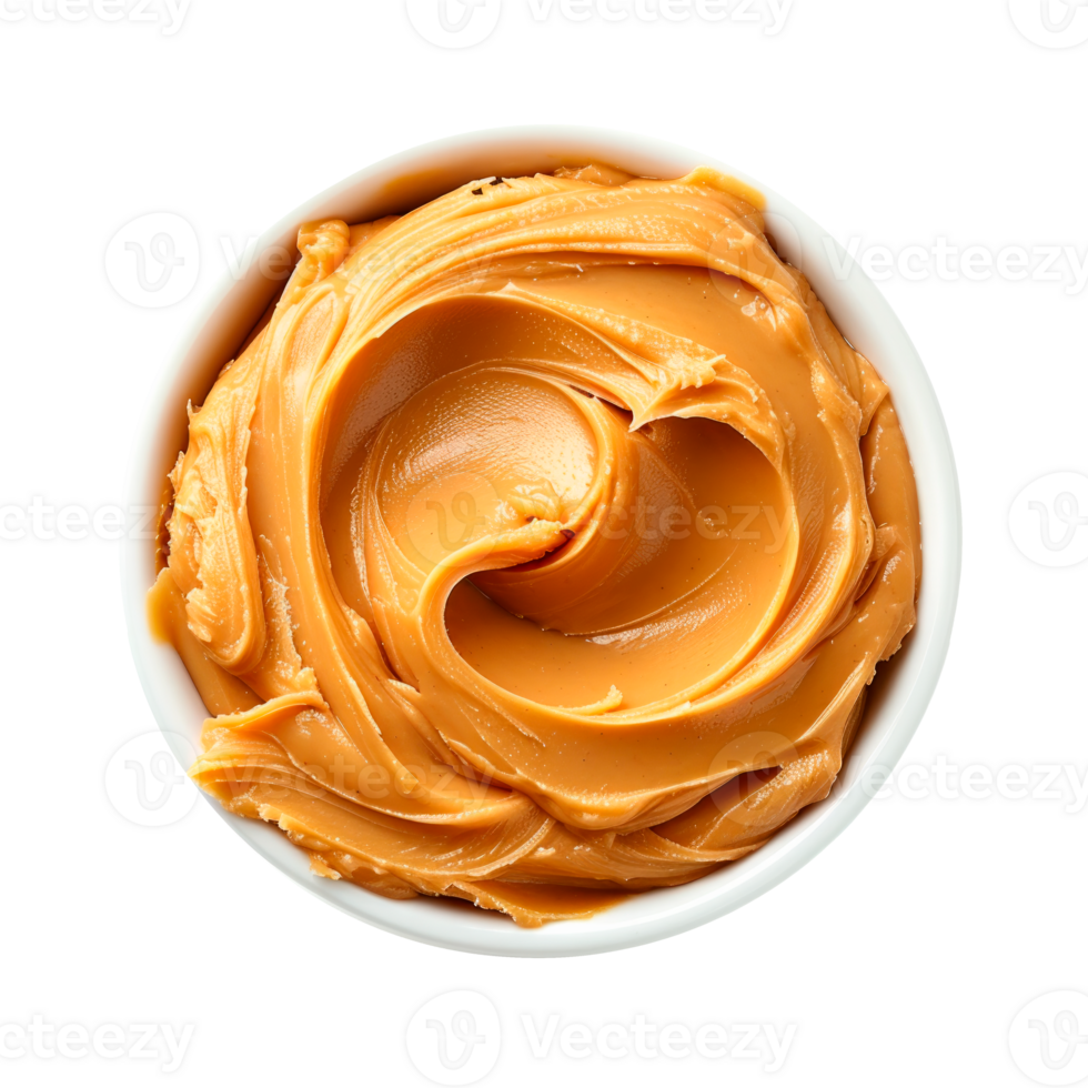 Creamy peanut butter in a bowl on a transparent background png