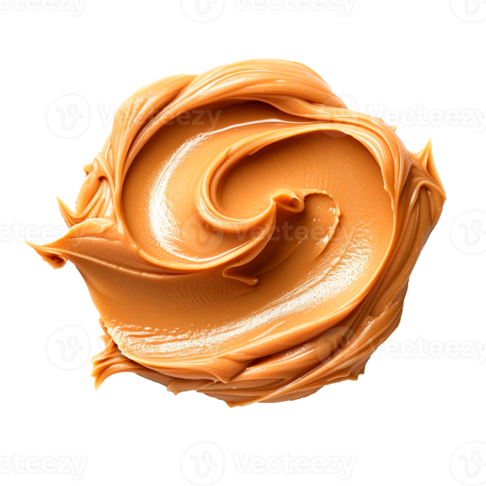 Creamy peanut butter swirl isolated on a transparent background png