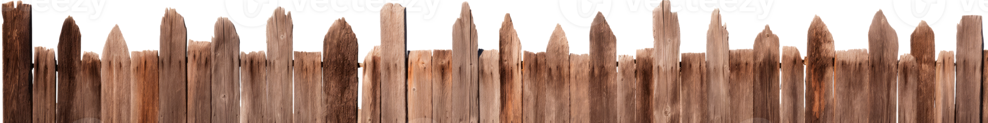 Wooden fence with rustic texture isolated on a transparent background png
