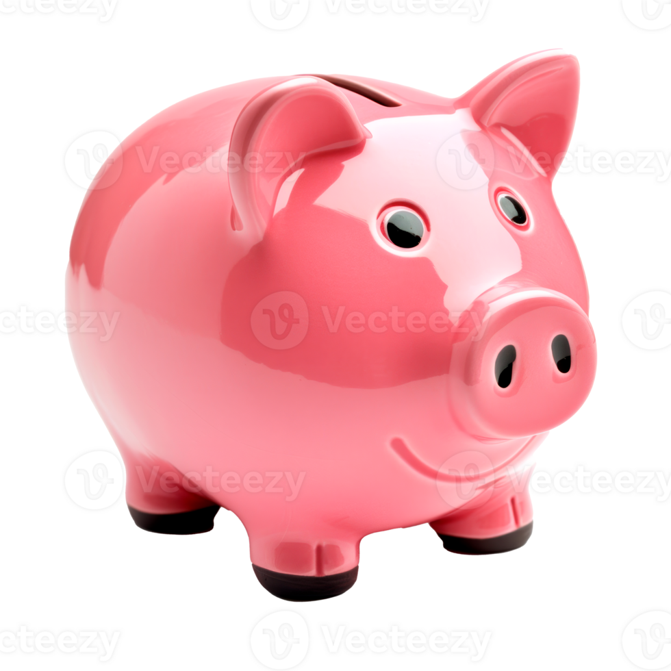 A cheerful pink piggy bank designed for saving money and teaching finance. png