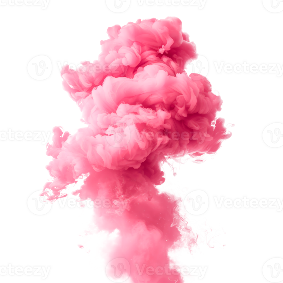 Pink smoke cloud creating an abstract and artistic effect on a transparent background. png
