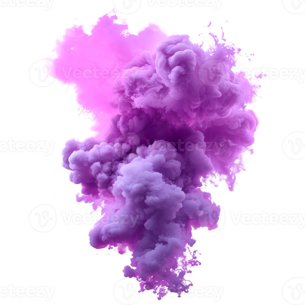 Purple smoke cloud on a transparent background for artistic use png