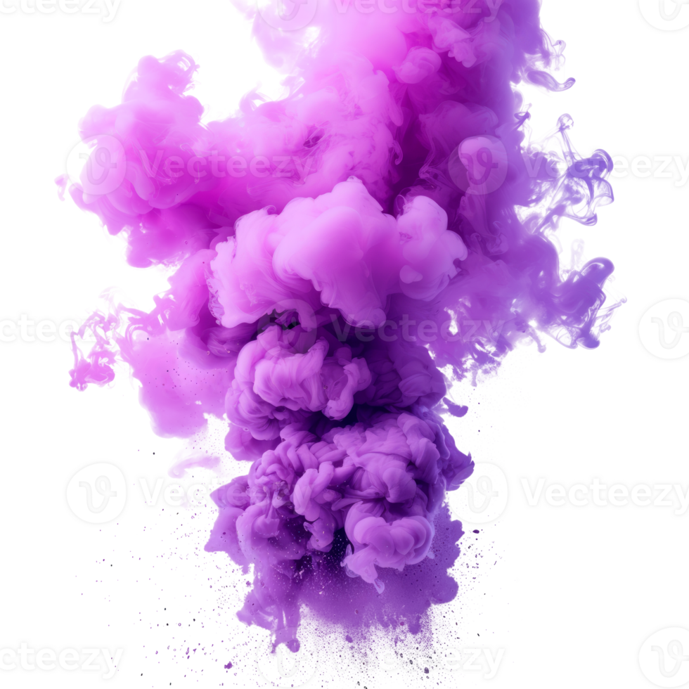 Abstract purple smoke cloud on transparent background for artistic designs png