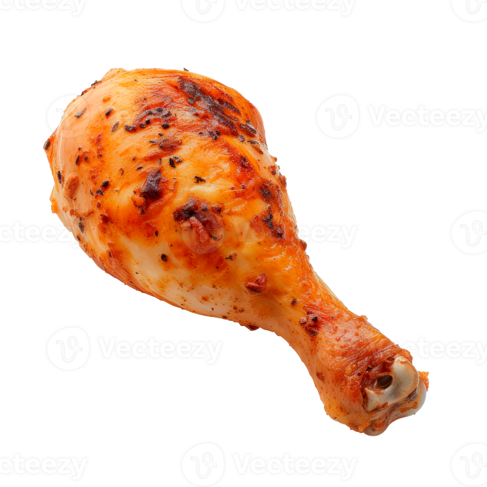 Delicious grilled chicken drumstick isolated on a transparent background png