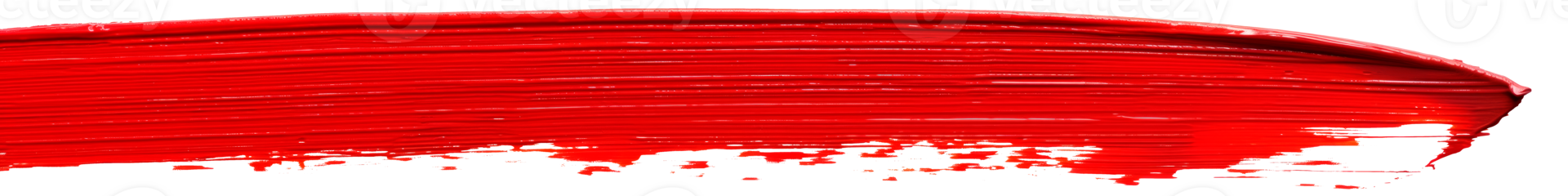 A vibrant red brushstroke on a transparent background suitable for design projects. png