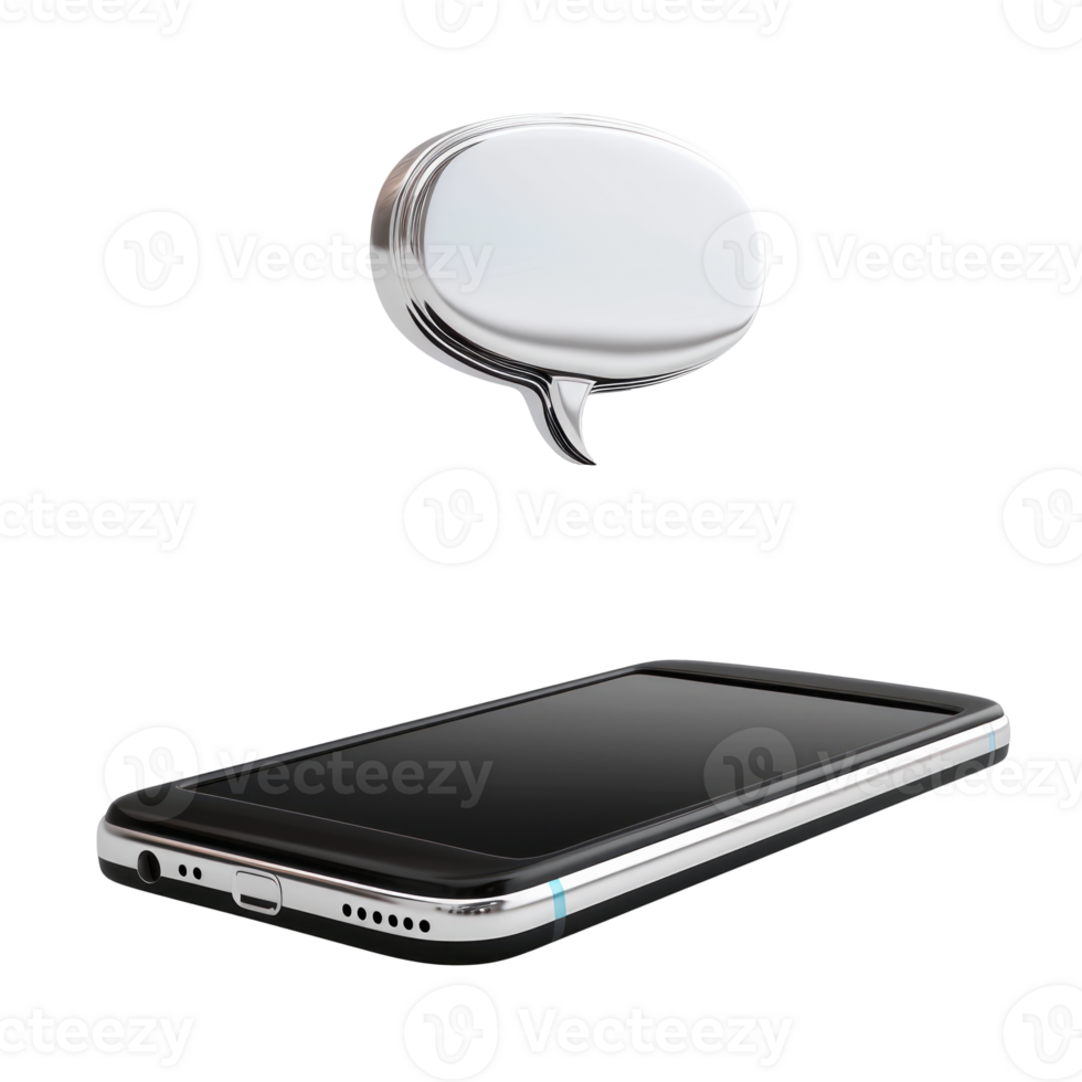 A smartphone with a chat bubble representing digital communication png