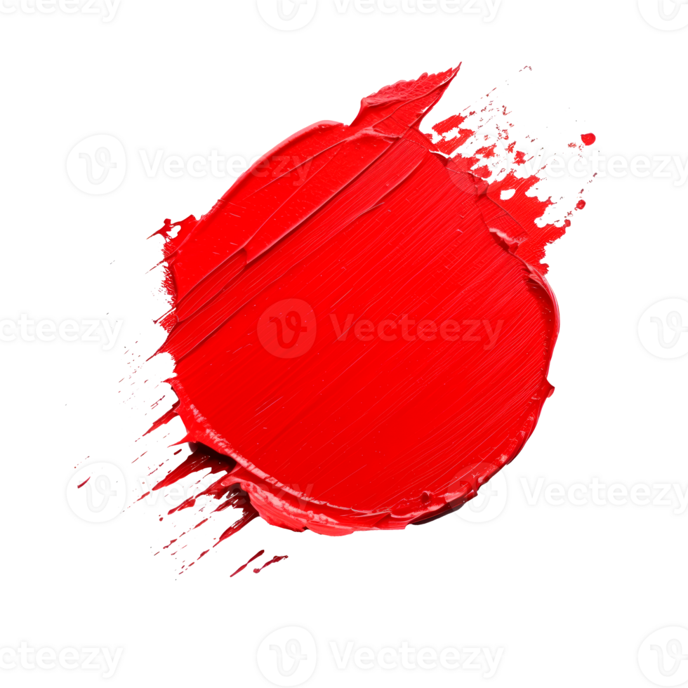 Bright red paint splash isolated on a transparent background png