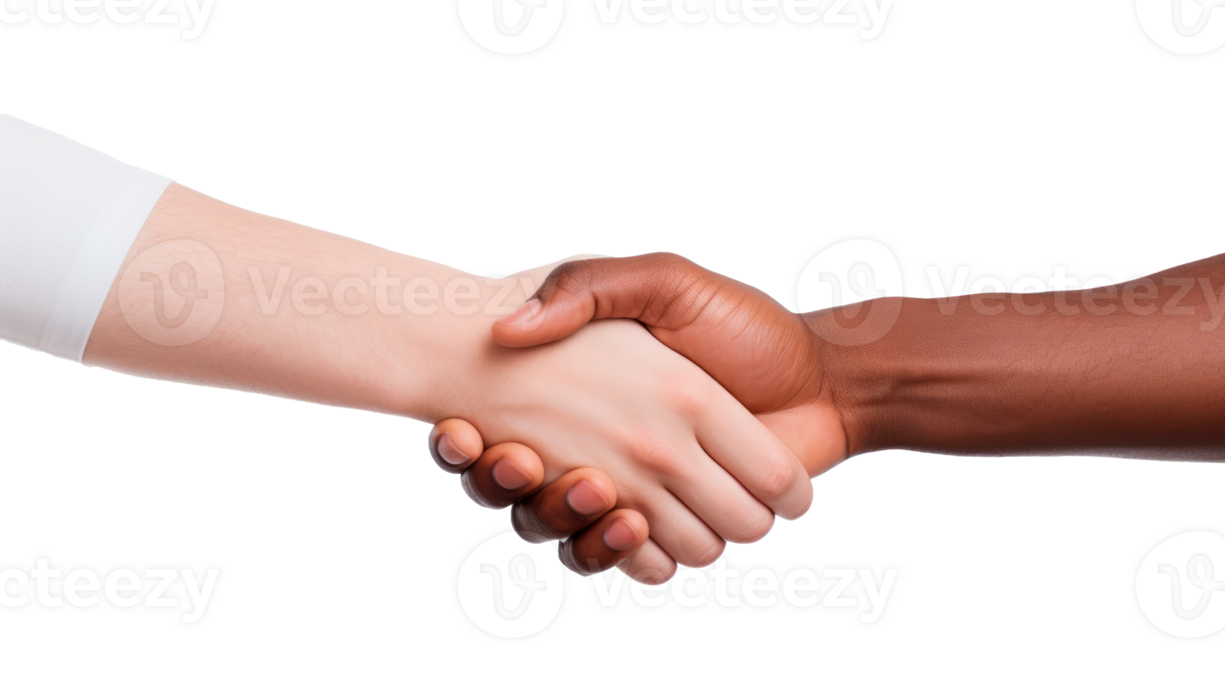 Two hands shaking in agreement symbolizing partnership and cooperation. png