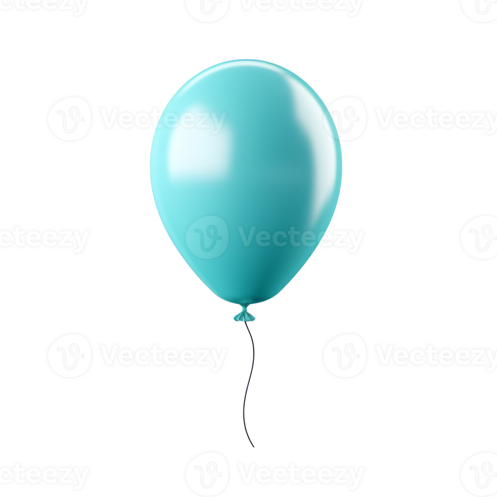 A vibrant turquoise balloon ideal for party decorations and celebrations. png