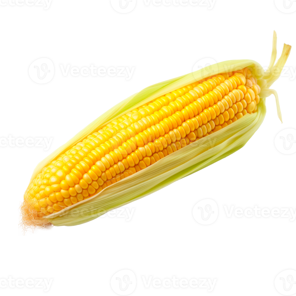 Fresh corn on the cob isolated on a transparent background png